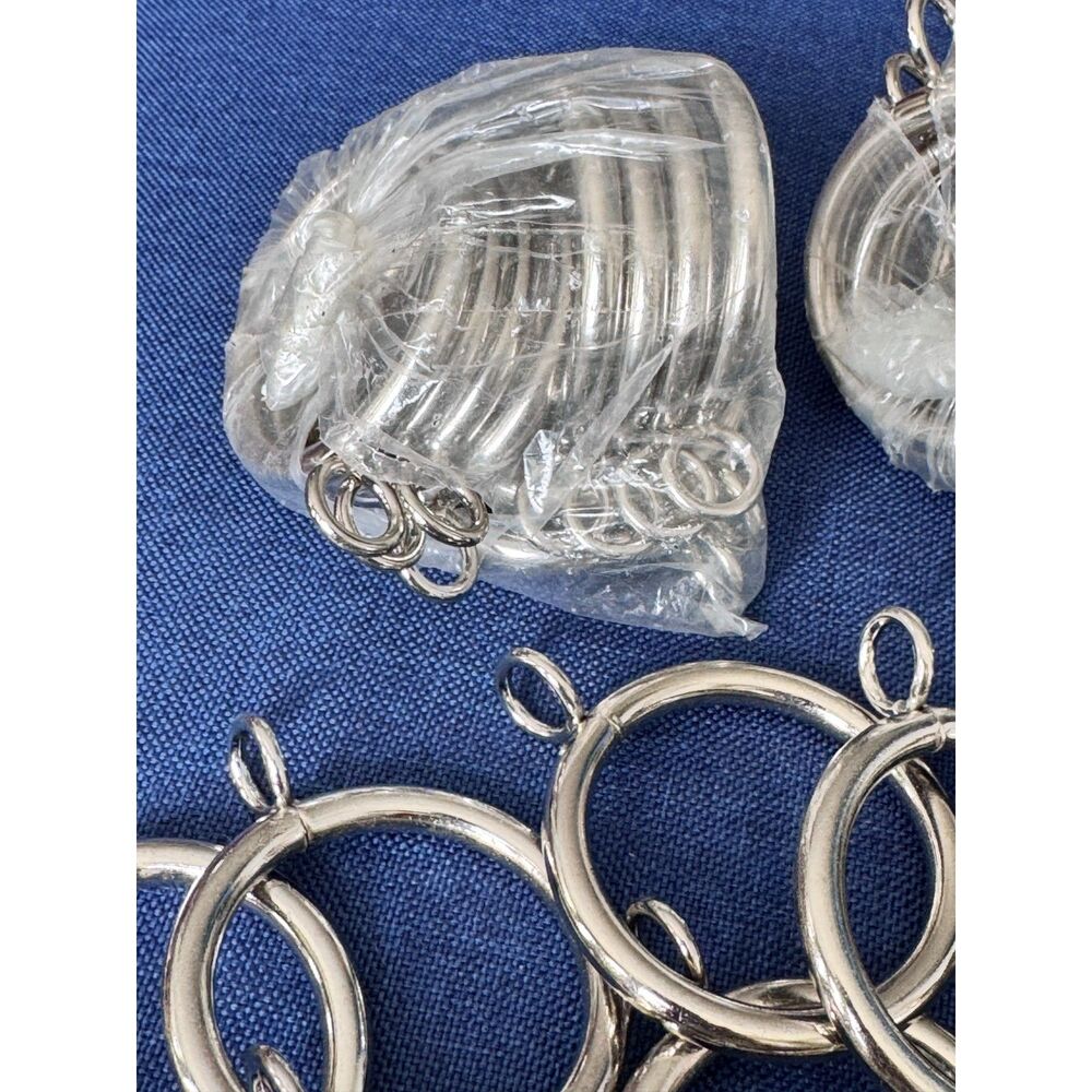 2" Silver Ring Curtain Rings for Clip-On Drapes 2"